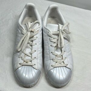 Adidas SuperStar white laced Sneakers, 7.5
